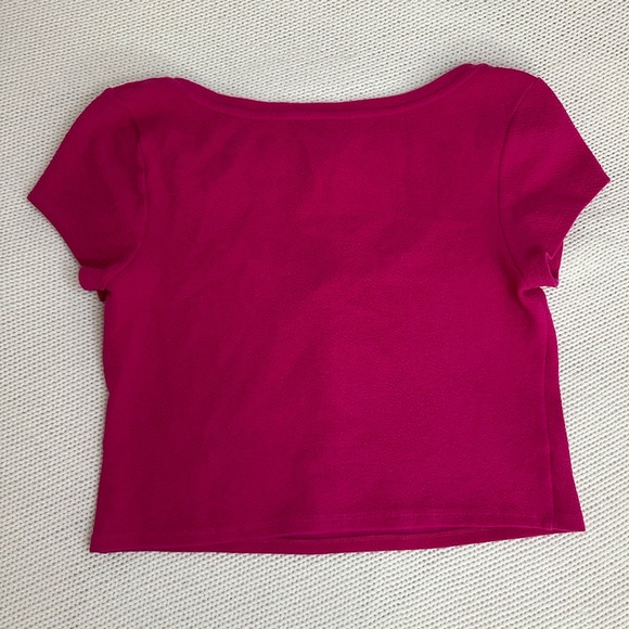 Anthropologie Pink Cropped Tee Size L - Picture 9 of 9